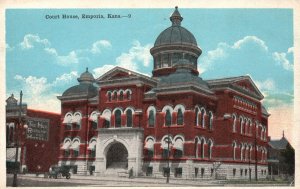 Vintage Postcard Court House Historical Building Landmark Emporia Kansas KS