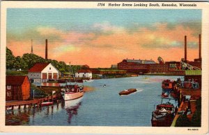 Postcard BOAT SCENE Kenosha Wisconsin WI AK5772