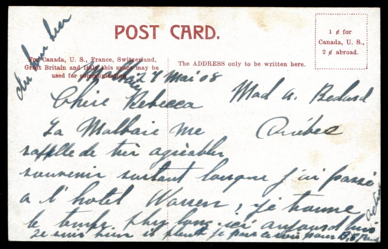 dc1236 - MURRAY BAY Quebec Postcard 1910s Church