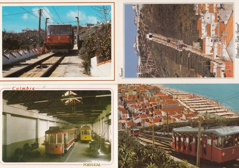 Coimbra Nazare Portugal Trams Tramway 4x Postcard s