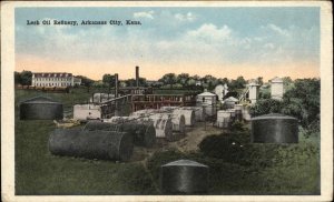 Arkansas City Kansas KS Factory Oil Refinery c1920s Postcard