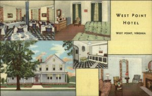 West Point VA Hotel Linen Multi-View Postcard