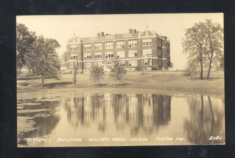 RPPC FULTON MISSOURI WILLIAM WOODS COLLEGE VINTAGE REAL PHOTO POSTCARD