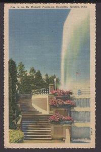 Michigan JACKSON - One of the Six Magestic Fountains, Cascades - LINEN