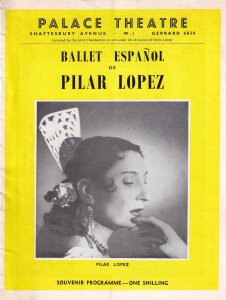 Pilar Lopez Ballet Espanol Palace Vintage Classical Theatre Programme