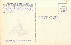 Vtg Declaration of Independence Painting Capitol Rotunda Washington DC Postcard