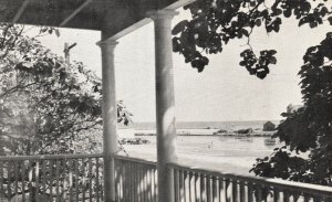 Vintage Postcard Ocean View Hotel Veranda Looking Boardwalk New Jersey N. J.