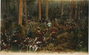 CPA Foret de FONTAINEBLEAU Chasse a courre Repos sous bois (924792)