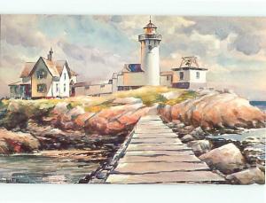 Seascape Watercolor James Murray Marine Artist Lighthouse Coast  Postcard # 5621