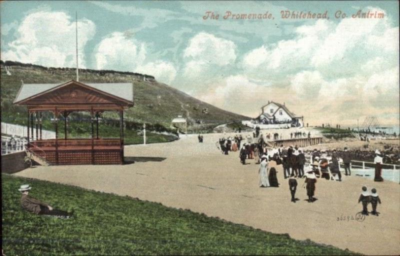 The Promenade - Whitehead Co. Antrim Ireland c1910 Postcard