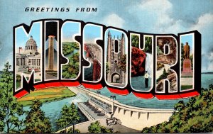 Greetings From Missouri Large Letter Linen