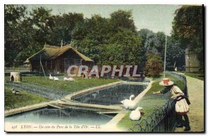 Postcard Old Lyon a corner Child Tete d'Or Park