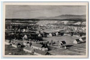 c1940's Whitehorse Aerial View Yukon Territory Canada RPPC Photo Postcard