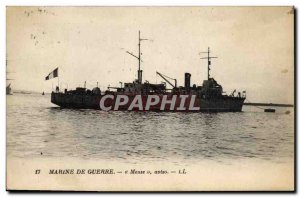Postcard Old Meuse Boat Aviso