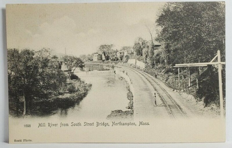 Northampton Massachusetts Mill River From South Street Bridge c1906 Postcard S17