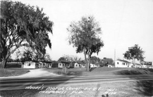 Inverness Florida Woody's Motor Court M-624 1940s RPPC Photo Postcard 21-10751