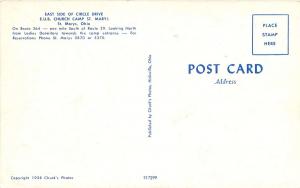 ST MARYS OHIO EUB CHURCH CAMP LADIES DORMITORY ON CIRCLE DRIVE POSTCARD c1958