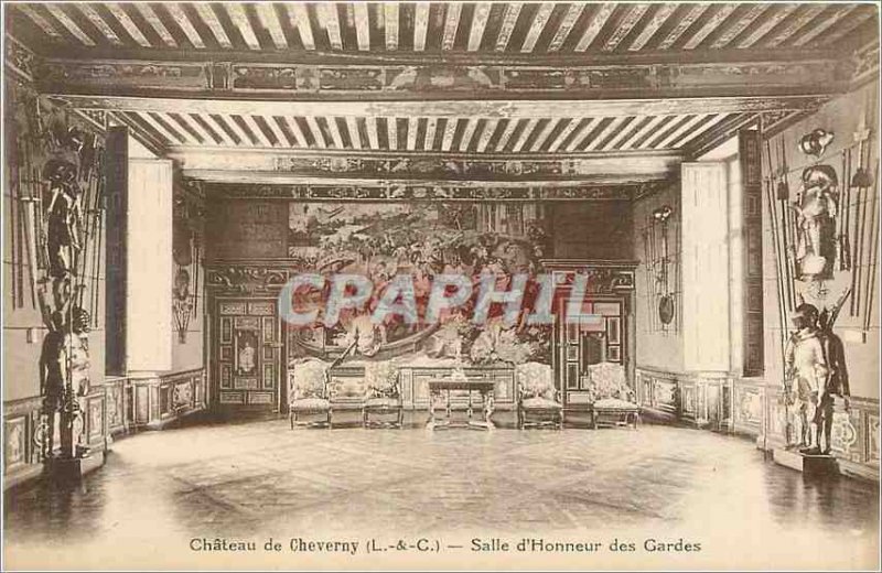 Old Postcard Chateau de Cheverny (L and C) Room Guards of Honor