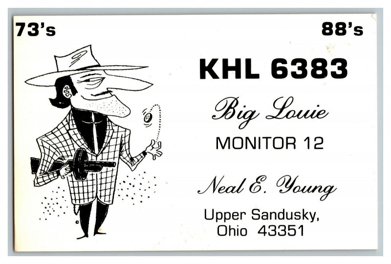 QSL Radio Card From Upper Sandusky Ohio KLH 6383 