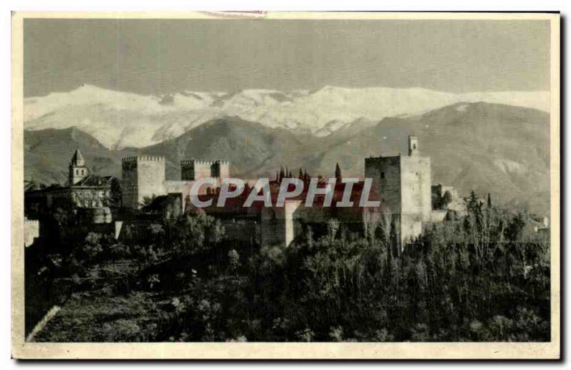 Postcard Old Albambra Granada Sierra Nevada