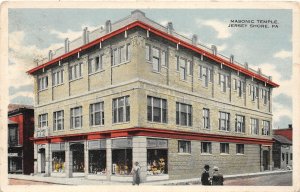 J28/ Jersey Shore Pennsylvania Postcard c1910 Masonic Temple Building 236