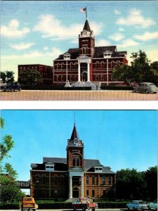 2~Postcards Deming, NM New Mexico  LUNA COUNTY COURT HOUSE  Linen & Chrome Views