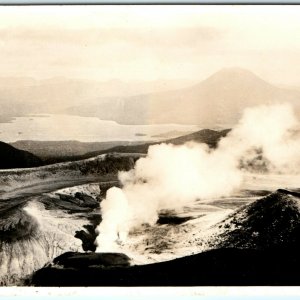 1937 Hokkaido Island, Japan RPPC Lake Akan Mashu National Park Caldera Photo A53