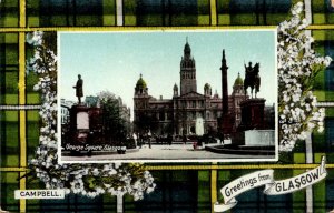 Scotland Glasgow Greetings Showing George Square