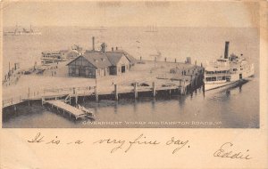 Hampton Roads Virginia Government Wharf, Undivided Back Vintage Postcard U8885