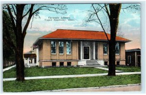 UPPER SANDUSKY, OH Ohio ~ CARNEGIE LIBRARY 1930 Wyandot County Postcard