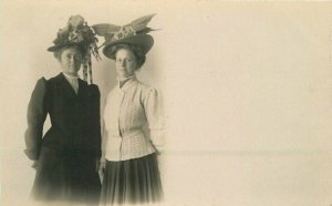 Big Hat Fashion Women C-1910 RPPC Photo Postcard 21-7097