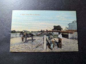 Mint USA Florida Souvenir Postcard A Sugar Cane Mill in FL