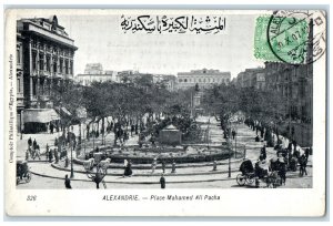 1907 Muhammad Ali Pasha Square Alexandria Egypt Antique Posted Postcard