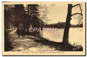 Postcard Old Lyon Parc De La Tete D & # 39Or artistic Lake View