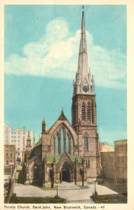 Vintage Postcard 1954 Trinity Church Saint John New Brunswick Canada CAN