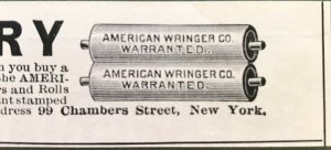 c.1895 Wringing American Wringer Co. New York Victorian Original Print Ad 2T1-65