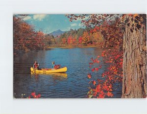 Postcard Canoeing On An Autumn Day