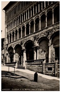 Chiesa Di S Maria Della Pieve Arezzo Italy Black And White Postcard