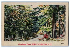 1950 Greetings from Kelly Corners New York NY Arkville NY Vintage Postcard