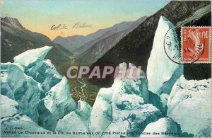 Old Postcard Chamonix Valley and the Col de Balme seen from 2nd Plateau Glaci...