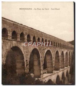 Old Postcard Remoulins du Gard South West Bridge