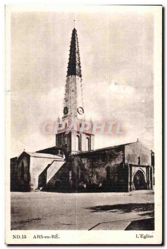 Ars en Re - The Church - Old Postcard