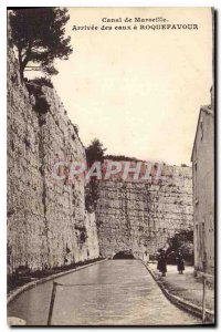 Postcard Old Canal de Marseille Arrival of Caux has Roquefavour Steam Train