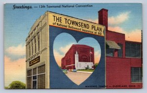 J93/ Cleveland Ohio Postcard Linen Townsend Plan National Convention 141