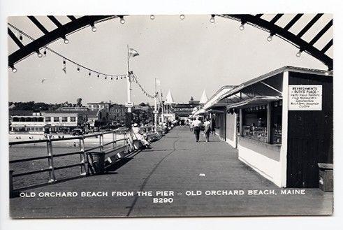 Old Orchard Beach ME Vintage Pier View RPPC Real Photo Postcard