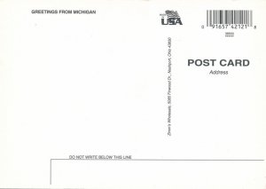 Greetings from Michigan with Map - State Tree White Pine - Flower Apple Blossom