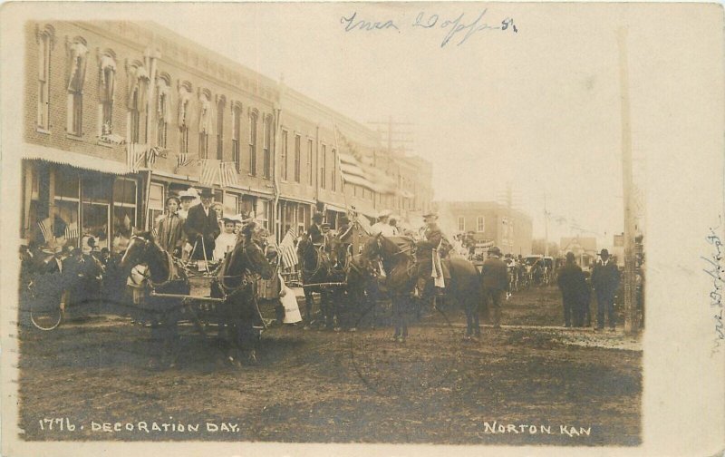 Postcard RPPC Kansas Norton Decoration Day #1776 23-8611