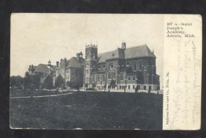 ADRAIN MICHIGAN SAINT JOSEPH'S ACADEMY 1907 VINTAGE POSTCARD ADRIAN MICH