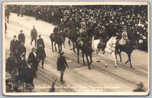 RPPC c1918 Brussels WW1 Return of The Army King Albert & The Royal Family Parade