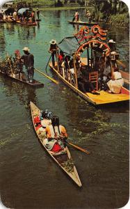 BR3491 Xochimilco Typical flower decked boals carry excursionsts ship mexico